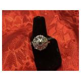 2.98ct. Aquamarine estate ring, Sterling Silver