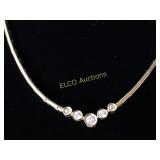 5 Diamond solitaire necklace, 18K Gold