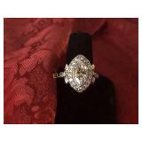 3.98ct. Marque White Sapphire ring, Sterling