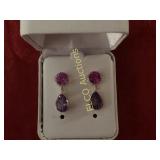 4ct. Gemstone earrings, Sterling Silver
