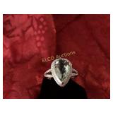 Green Sapphire pear cut ring