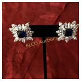 3.68ct. Sapphire Earrings, Sterling Silver