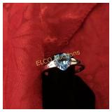 Blue Topaz sweetheart ring, Sterling Silver