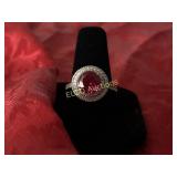 3ct. Ruby halo ring
