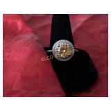 3ct. Yellow Sapphire ring, Sterling Silver