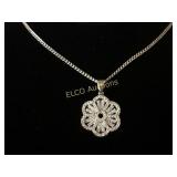 White Sapphire flower necklace