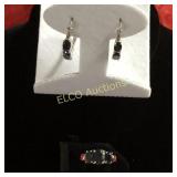 Sapphire dinner ring & earrings