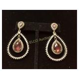 Ruby estate earrings, Sterling Silver