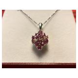Ruby estate necklace, Sterling Silver