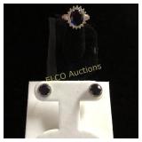 Oval cut 5ct. Sapphire estate ring & round