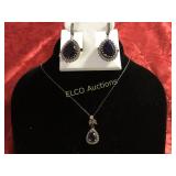 Oval Cut 3.8ct. Sapphire estate necklace & 12ct.
