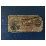 1863 Bank Note, American Civil War Era, 25 Cent