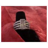 White Sapphire estate ring, Sterling Silver