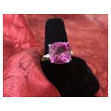 3ct. Pink Topaz dinner ring, Sterling Silver