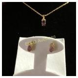 Amethyst evening earrings & necklace