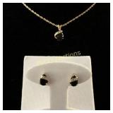 Onyx earrings & necklace