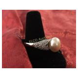 Mediterranean Pearl estate ring, Sterling Silver
