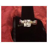 Near flawless White Sapphire estate ring, Sterling