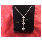 3.25ct. White Sapphire necklace, Sterling Silver