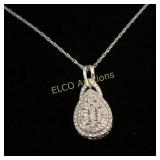 1ct. Diamond estate necklace, Sterling Silver