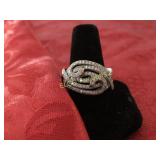 White Topaz designer ring, Sterling Silver