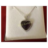 Amethyst heart necklace, Sterling Silver