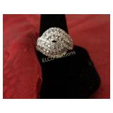 White Topaz evening ring, Sterling Silver