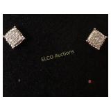 Diamond earrings, Sterling Silver