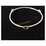 Gemstone bangle bracelet, Sterling Silver