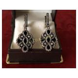 White Topaz estate earrings, Sterling Silver