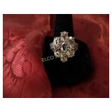 6ct. Morganite ring, Sterling Silver