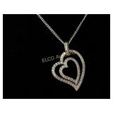 4ct. White Sapphire sweetheart necklace, Sterling