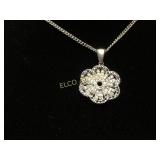 2ct. Black & White Sapphire necklace, Sterling