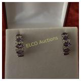 Amethyst CZ earrings