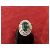 8.82ct. Natural Emerald Diamond ring, 14K Gold