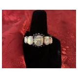 Opal & Sapphire ring, Sterling Silver