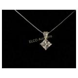 CZ pendant & chain, Sterling Silver