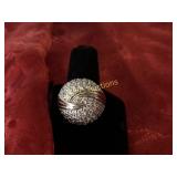 3.06ct. White Sapphire pave ring, Sterling Silver