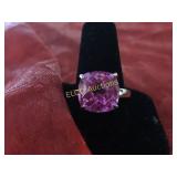 4ct. Pink Sapphire dinner ring, Sterling Silver