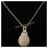 Diamond estate necklace, Sterling Silver