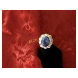 6ct. Tanzanite & White Topaz ring