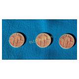 (3) Standing Liberty Quarters, 1928 S, 1929, &