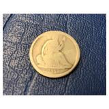 1837 Seated Liberty Dime, no stars, first year of