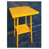 Vintage plant stand, small, yellow
