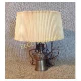 Brass chandelier, rustic style