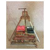 Plumbers lot, (1) pipe stand/vise, (2) pipe