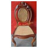 Hand carved oval chair, Mahogany