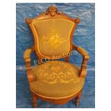 Antique arm chair w/floral design