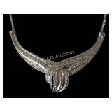 Diamond knot design estate necklace