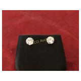 3ct. Brilliant White Sapphire solitaire earrings,